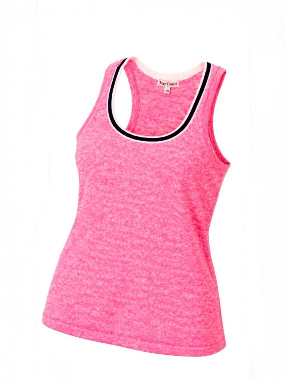 Juicy Couture Heathered Neon Pink Scoop Neck Tank with Contrast Trim